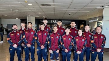 El equipo español en los Campeonatos de Europa de categoría Joven en Ereván, Armenia.