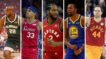 Middleton, Tobias, Kawhi, Durant y Bogdanovic, de izquierda a derecha