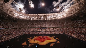 Soccer Football - AFC Asian Cup - Group A - Qatar v Lebanon - Lusail Stadium, Lusail, Qatar - January 12, 2024 General view during the opening ceremony before the match REUTERS/Ibraheem Al Omari