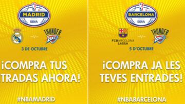 Real Madrid y Barcelona, 4-4 contra equipos NBA en España