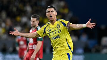 Soccer Football - Saudi Pro League - Al Nassr v Al Ettifaq - Al Awwal Park, Riyadh, Saudi Arabia - February 21, 2025 Al Nassr's Cristiano Ronaldo reacts REUTERS/Stringer