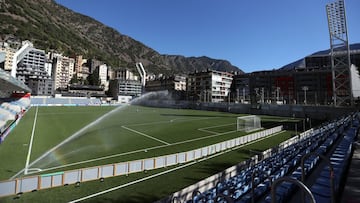 Soccer Football - World Cup - UEFA Qualifiers - England Training - Estadi Nacional, Andorra La Vella, Andorra - October 8, 2021 General view of the pitch before training Action Images via Reuters/Carl Recine