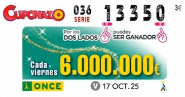 Cuponazo de la ONCE: comprobar los resultados del sorteo hoy, viernes 17 de octubre