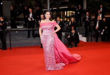 Hend Sabry durante la alfombra roja del Festival de Cannes 2023.