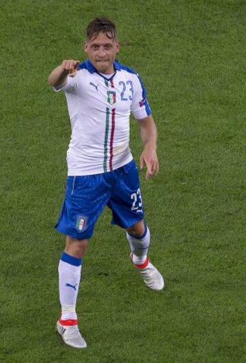 Emanuele Giaccherini celebra el 0-1.