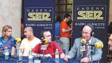 <b>EN EL AIRE. </b>David Sánchez, Aranda, Castelo, Castell y Contreras ayer en el programa.