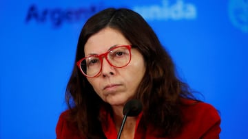 Argentina's new Economy Minister Silvina Batakis looks on during a news conference at the Economy Ministry, in Buenos Aires, Argentina, July 11, 2022. REUTERS/Agustin Marcarian