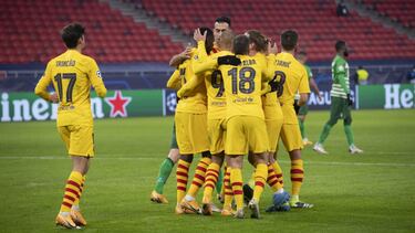 FUTBOL 2020-2021 Champions League Fase de grupos Jornada 5 de 6: Ferencvaros - FC Barcelona Foto: Rodolfo Molina penalty a Braithwaite gol de Dembelé 0-3