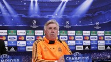 Ancelotti en sala de prensa en v&iacute;speras del Real Madrid-B. Dortmund.