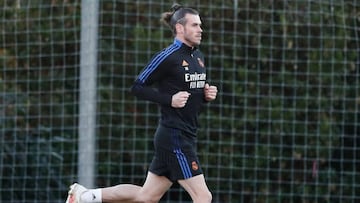 Gareth Bale, en el entrenamiento del Real Madrid del 30 de diciembre de 2021.