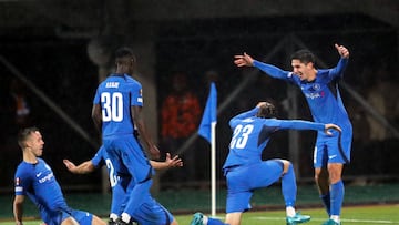 Iasha Odisharia celebra un gol