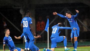 Iasha Odisharia celebra un gol