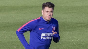 Giménez, en el entrenamiento de ayer.