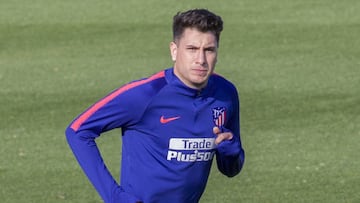 Gim&eacute;nez, en el entrenamiento de ayer. 