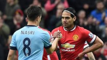 El colombiano durante el partido ante el Manchester City. 