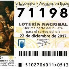 71,198, Premio Gordo del Sorteo de Lotería de Navidad