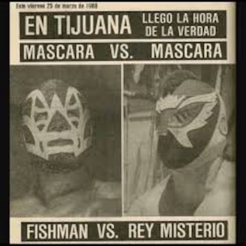 Este es el cartel de la función que se realizó en Tijuana. El evento estelar fue Fishman vs Rey Misterio, máscara vs máscara.