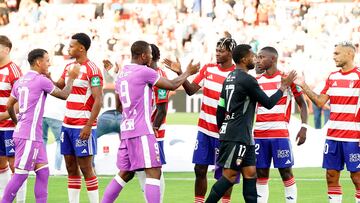 08-09 Trofeo Ciudad de Granada disputado entre el Granada CF y Al Ain en el Estadio Nuevo Los Carmenes. En la imagen saludo inicial