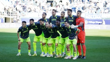Once del Ceuta en La Rosaleda.