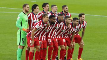 El once del Atlético ante el Valencia.
