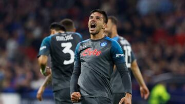 Soccer Football - Champions League - Group A - Ajax Amsterdam v Napoli - Johan Cruijff Arena, Amsterdam, Netherlands - October 4, 2022 Napoli's Giovanni Simeone celebrates scoring their sixth goal REUTERS/Piroschka Van De Wouw