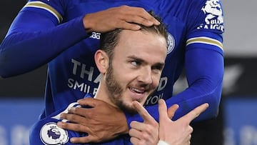 Soccer Football - Premier League - Leicester City v Brighton & Hove Albion - King Power Stadium, Leicester, Britain - December 13, 2020 Leicester City's James Maddison celebrates scoring their third goal Pool via REUTERS/Michael Regan EDITORIAL U