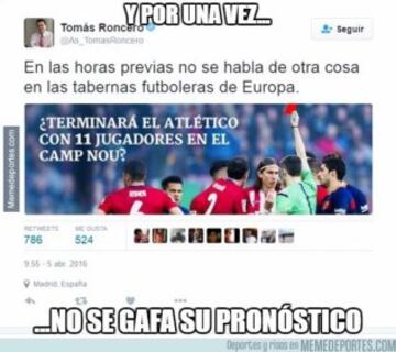 Los mejores memes del partido de Champions entre Barcelona y Atlético