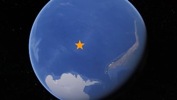 Polo de inaccesibilidad del Pacífico punto nemo nasa estacion espacial internacional nasa EEI la tierra lugares solitarios lugares abandondos lugar mas silencioso del mundo oceano pacifico profundidad distancia oceano pacifico