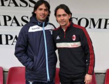 Singular el caso de Filippo y Simone. No solo se enfrentaron como jugadores, cuando el primero defendía a Milan y Juventus, y el segundo a Padova y Lazio, sino que se vieron las caras como técnicos, en los equipos Primaveras de Milan y Lazio.