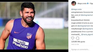 Griezmann a Diego Costa en Instagram: "Gooooordo"