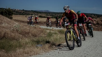 Imagen de una carrera de MTB antes de la Murcia Non Stop Madrid-Murcia.