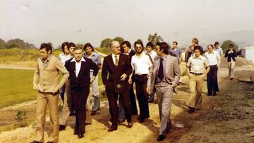 23-07-2024. SPORTING DE GIJÓN. EL PRESIDENTE ÁNGEL VIEJO FELIÚ Y LA PLANTILLA, ENCABEZADA POR QUINI Y MIERA, VISITAN LAS OBRAS DE CONSTRUCCIÓN DE MAREO.