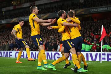 1-1. Antoine Griezmann celebró el gol del empate.