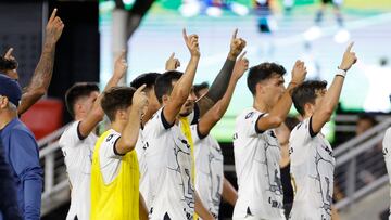 Jul 29, 2023; Washington, D.C., USA; Pumas UNAM players salute their supporters in the stands after the match against D.C. United at Audi Field. Mandatory Credit: Geoff Burke-USA TODAY Sports