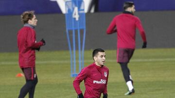Correa en el entrenamiento previo al partido contra el Barcelona de Copa del Rey.