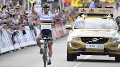 Peter Sagan celebra su victoria en la Ronde van Vlaanderen - Tour de Flandes en la edici&oacute;n de 2016.