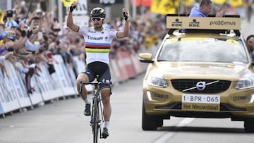 Peter Sagan celebra su victoria en la Ronde van Vlaanderen - Tour de Flandes en la edici&oacute;n de 2016.