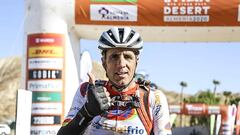 El ciclista español Miguel Indurain, durante la Skoda Titan Desert de Almería en 2020