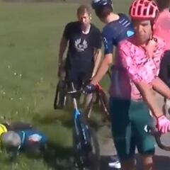 Rigo e Higuita, involucrados en caída en Tour de Romandía