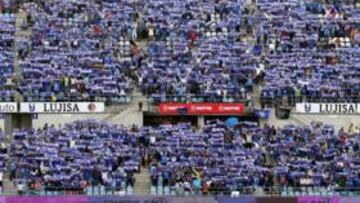 <b>MAREA AZUL. </b>Los aficionados del Getafe responderán el miércoles y se espera un ambientazo en el Coliseum.