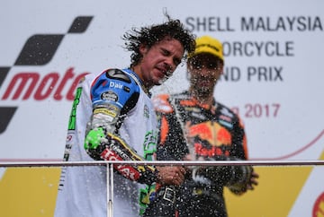 Morbidelli se hizo con el título de Moto2 antes que tuviera lugar la carrera de Malasia tras la dura caída que sufrió Luthi, su único rival, durante la clasificación. 