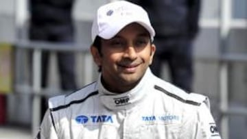 <b>EN 2011. </b>Karthikeyan, en la presentación de Hispania.