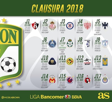 Checa el calendario de los 18 equipos de la Liga MX