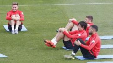 Saúl, durante un entrenamiento.