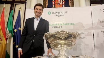David Ferrer, en la presentación de la Copa Davis 2022 en el Ayuntamiento de Málaga.