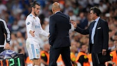 Bale saluda a Zidane tras ser cambiado por Mayoral.