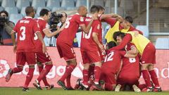 Pi&ntilde;a de la plantilla del Sevilla en el partido ante el Celta