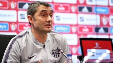 Valverde, entrenador del Barcelona, habl&oacute; de la final de Copa contra el Valencia.