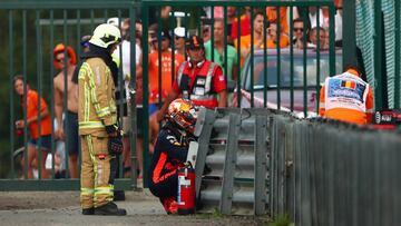 Max Verstappen tras abandonar en Spa.