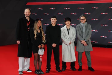 Llegada del equipo Visa Cash App Racing Bulls con Peter Bayer, CEO del Visa Cash App Racing Bulls, Sky Brown, patinadora y pareja de Yuki Tsunoda, los pilotos Isack Hadjar y Yuki Tsunoda y el Team Principal del equipo Laurent Mekies.